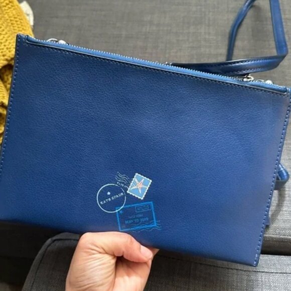 Kate Spade Bon Voyage Off the Grid Postcard Double Zip Crossbody bag purse nwot - Picture 4 of 8